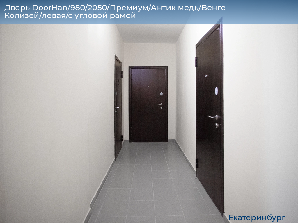 Дверь DoorHan/980/2050/Премиум/Антик медь/Венге Колизей/левая/с угловой рамой, ekaterinburg.doorhan.ru