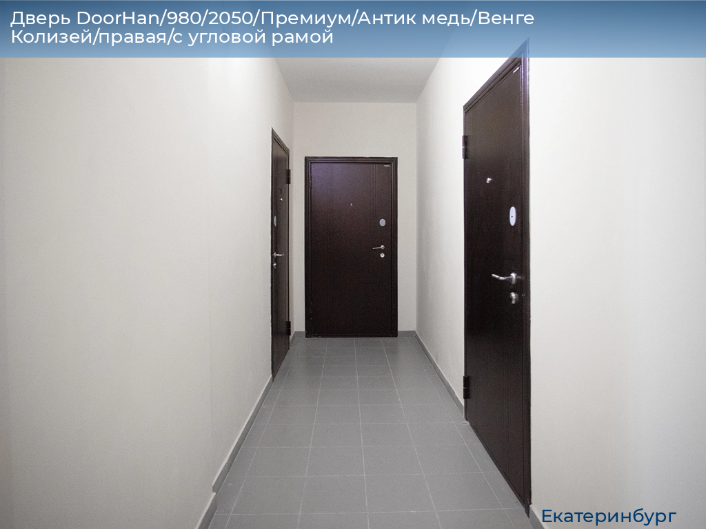 Дверь DoorHan/980/2050/Премиум/Антик медь/Венге Колизей/правая/с угловой рамой, ekaterinburg.doorhan.ru